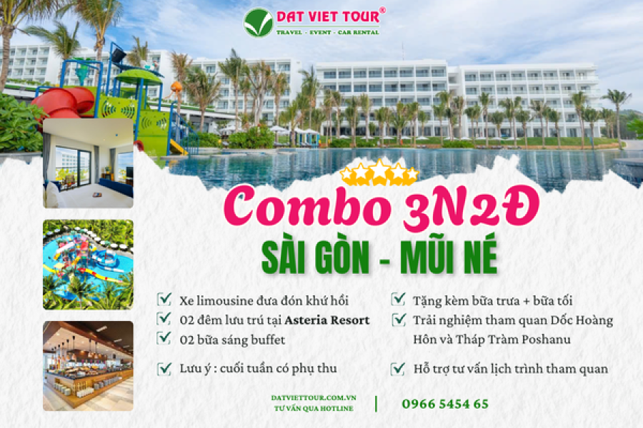 COMBO 3N2D SÀI GÒN – MŨI NÉ | XE LIMOUSINE + RESORT ASTERIA 5*