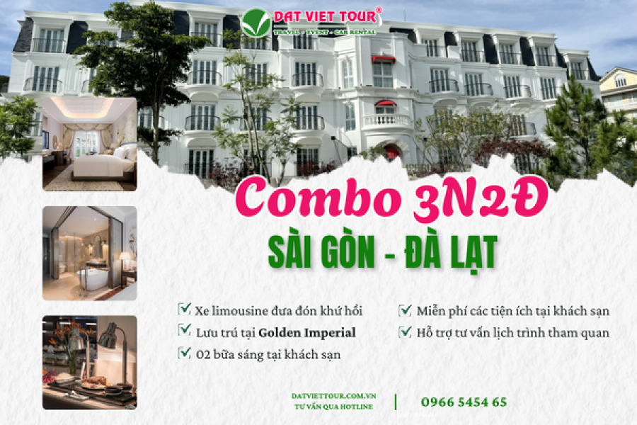 COMBO 3N2D SÀI GÒN – ĐÀ LẠT | XE LIMOUSINE KHỨ HỒI + KHÁCH SẠN GOLDIENT 4*