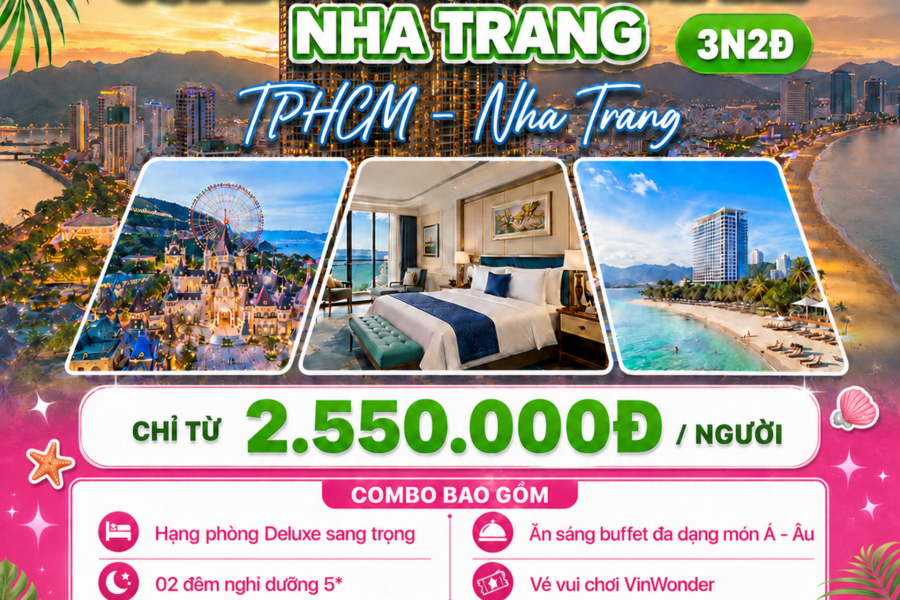 COMBO 3N2Đ VINPEARL EMPIRE NHA TRANG | ĂN SÁNG + LƯU TRÚ + 01 ĐÊM VUI CHƠI VINWONDERS