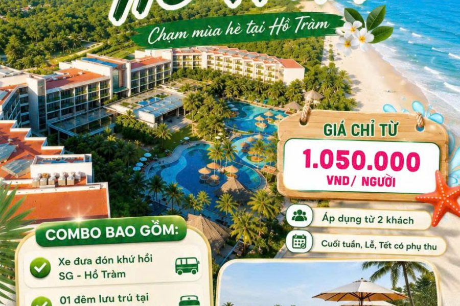COMBO 2N1Đ: SÀI GÒN – HỒ TRÀM I XE + VIETSOVPETRO RESORT HỒ TRÀM 4 SAO