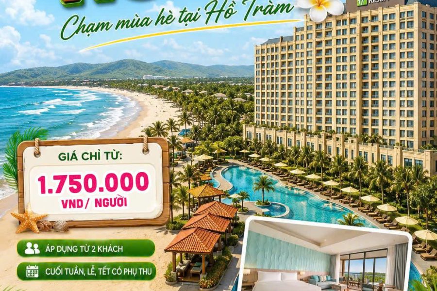 COMBO 2N1Đ: SÀI GÒN – HỒ TRÀM I XE + Hoiliday Inn Hồ Tràm